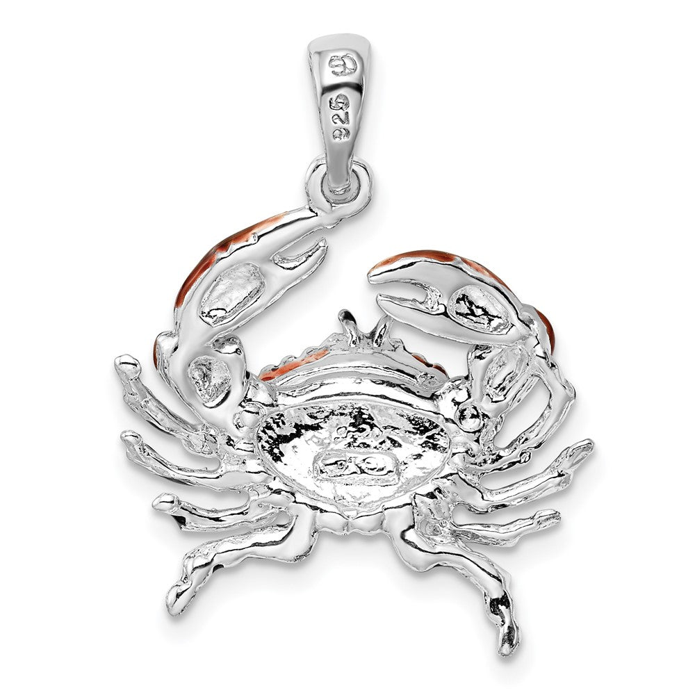 FJC Finejewelers 925 Sterling Silver d Polished Enameled Blue Stone Crab Charm 28 x 21 mm