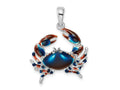 FJC Finejewelers 925 Sterling Silver d Polished Enameled Blue Stone Crab Charm 28 x 21 mm