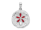 FJC Finejewelers 925 Sterling Silver Rhodium Plated Polished Enameled Sand Dollar Charm 27 x 18 mm