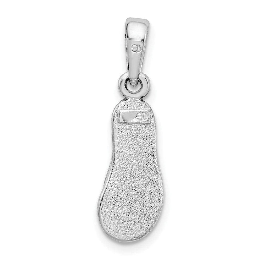 FJC Finejewelers 925 Sterling Silver Rhodium Plated Enameled Pink Flip-flop Charm 24 x 7 mm
