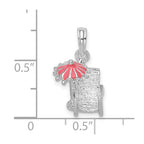 FJC Finejewelers 925 Sterling Silver Rhodium Plated 3D Enameled Beach Chair Charm 19 x 11 mm