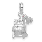 FJC Finejewelers 925 Sterling Silver Rhodium Plated 3D Enameled Beach Chair Charm 19 x 11 mm