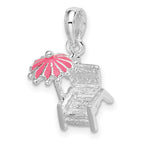 FJC Finejewelers 925 Sterling Silver Rhodium Plated 3D Enameled Beach Chair Charm 19 x 11 mm