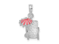 FJC Finejewelers 925 Sterling Silver Rhodium Plated 3D Enameled Beach Chair Charm 19 x 11 mm
