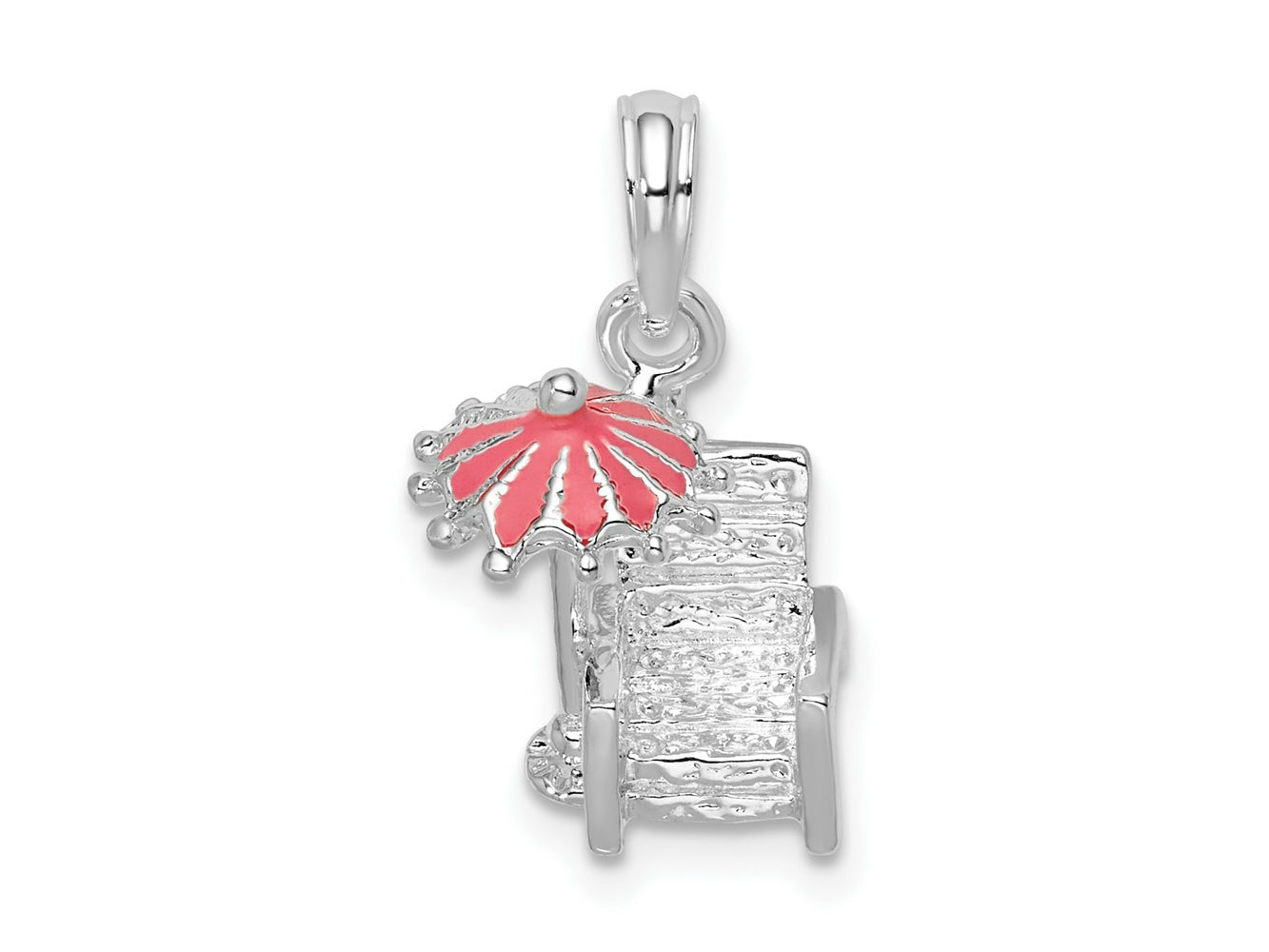 FJC Finejewelers 925 Sterling Silver Rhodium Plated 3D Enameled Beach Chair Charm 19 x 11 mm