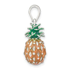FJC Finejewelers 925 Sterling Silver d Polished 3D Enameled Pineapple Charm 27 x 10 mm
