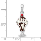 FJC Finejewelers 925 Sterling Silver Rhodium Plated Enameled Chocolate Sundae Charm 30 x 11 mm