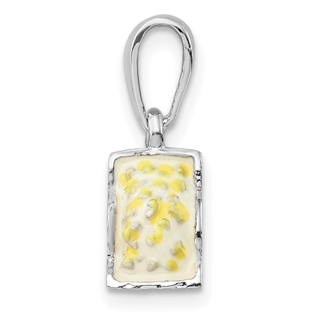 FJC Finejewelers 925 Sterling Silver Rhodium Plated 3D Enameled Bag of Popcorn Charm 21 x 13 mm