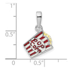 FJC Finejewelers 925 Sterling Silver Rhodium Plated 3D Enameled Bag of Popcorn Charm 21 x 13 mm
