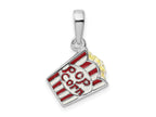 FJC Finejewelers 925 Sterling Silver Rhodium Plated 3D Enameled Bag of Popcorn Charm 21 x 13 mm