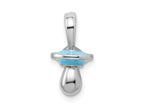 FJC Finejewelers 925 Sterling Silver Rhodium Plated 3D Blue Enameled Pacifier Charm
