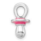 FJC Finejewelers 925 Sterling Silver Rhodium Plated 3D Pink Enameled Pacifier Charm