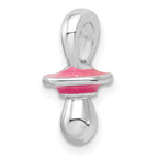 FJC Finejewelers 925 Sterling Silver Rhodium Plated 3D Pink Enameled Pacifier Charm