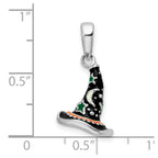 FJC Finejewelers 925 Sterling Silver Rhodium Plated Polished 3D Enameled Witch Hat Charm 11 mm