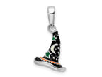 FJC Finejewelers 925 Sterling Silver Rhodium Plated Polished 3D Enameled Witch Hat Charm 11 mm
