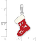 FJC Finejewelers 925 Sterling Silver Rhodium Plated Enameled HO HO HO Stocking Charm 9 mm