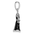 FJC Finejewelers 925 Sterling Silver Rhodium Plated 3D Enameled Black Dress and Shoe Charm 25 x 11 mm