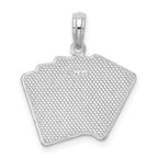 FJC Finejewelers 925 Sterling Silver Rhodium Plated Enameled Cards Royal Flush Charm 18 mm