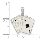 FJC Finejewelers 925 Sterling Silver Rhodium Plated Enameled Cards Royal Flush Charm 18 mm