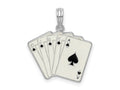 FJC Finejewelers 925 Sterling Silver Rhodium Plated Enameled Cards Royal Flush Charm 18 mm