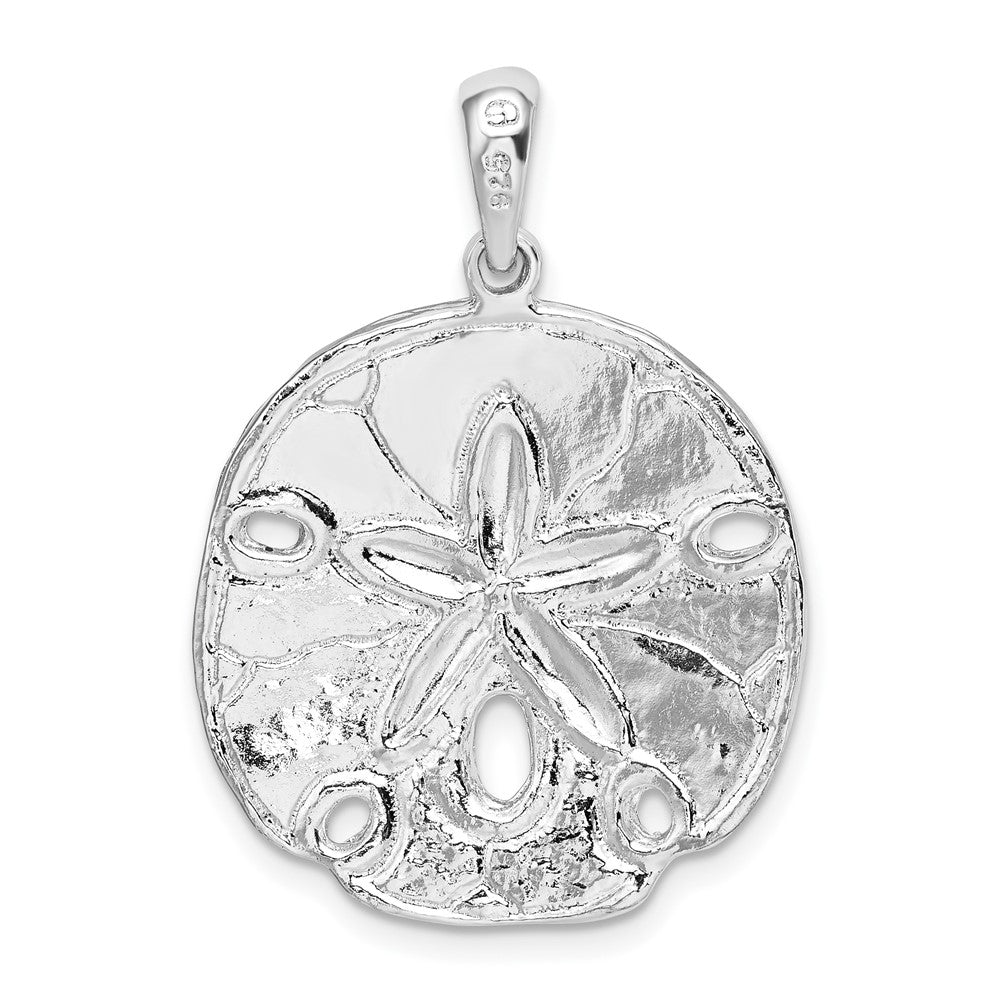 FJC Finejewelers 925 Sterling Silver Rhodium Plated Polished Enameled Sand Dollar Charm 31 x 22 mm