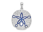 FJC Finejewelers 925 Sterling Silver Rhodium Plated Polished Enameled Sand Dollar Charm 31 x 22 mm