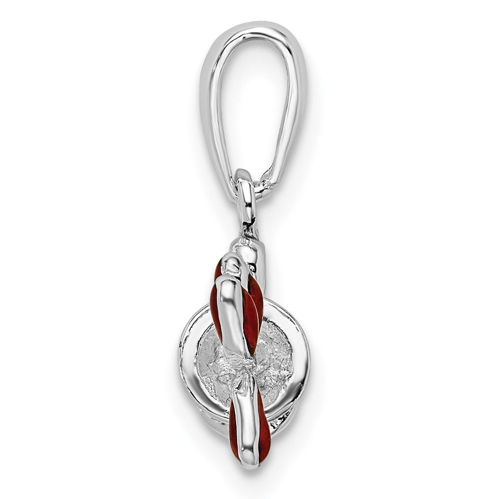 FJC Finejewelers 925 Sterling Silver Rhodium Plated Polished 3D Enameled Golf Bag Charm 15 mm
