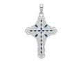 FJC Finejewelers 925 Sterling Silver Rhodium Plated Polished Enameled Filigree Cross Charm 22 mm