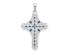 FJC Finejewelers 925 Sterling Silver Rhodium Plated Polished Enameled Filigree Cross Charm 22 mm