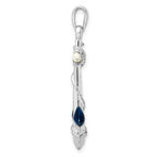 FJC Finejewelers 925 Sterling Silver Rhodium Plated Polished 3D Enameled Anchor Charm 38 x 23 mm