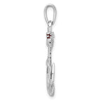 FJC Finejewelers 925 Sterling Silver Rhodium Plated Enameled Anchor with Rope Charm 32 x 18 mm