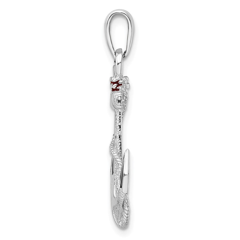 FJC Finejewelers 925 Sterling Silver Rhodium Plated Enameled Anchor with Rope Charm 32 x 18 mm