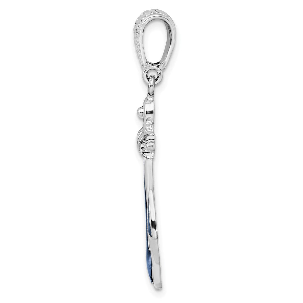 FJC Finejewelers 925 Sterling Silver Rhodium Plated Polished Enameled Anchor Charm 41 x 20 mm