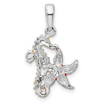 FJC Finejewelers 925 Sterling Silver Rhodium Plated Enameled Starfish/Seahorse Charm 24 x 13 mm