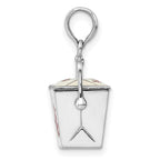 FJC Finejewelers 925 Sterling Silver 3D Moveable Enamel Chinese Takeout Charm 22 x 12 mm