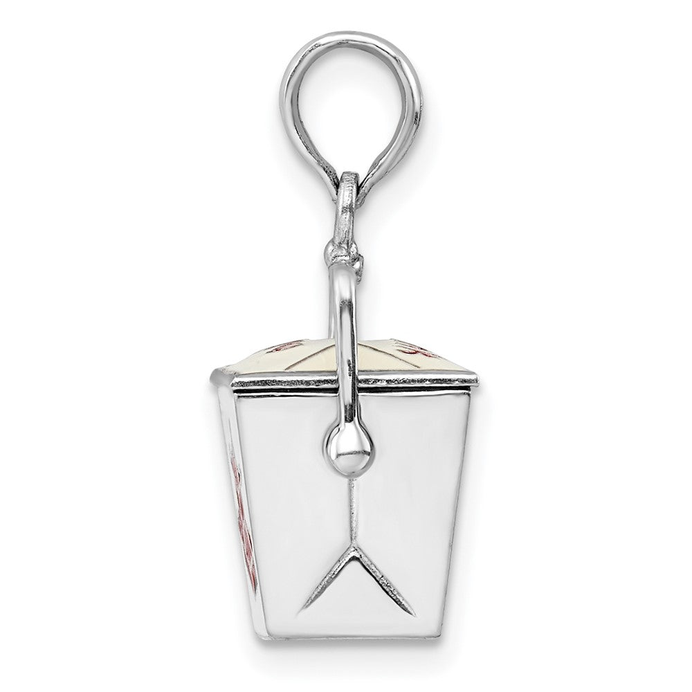 FJC Finejewelers 925 Sterling Silver 3D Moveable Enamel Chinese Takeout Charm 22 x 12 mm
