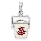 FJC Finejewelers 925 Sterling Silver 3D Moveable Enamel Chinese Takeout Charm 22 x 12 mm