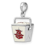 FJC Finejewelers 925 Sterling Silver 3D Moveable Enamel Chinese Takeout Charm 22 x 12 mm