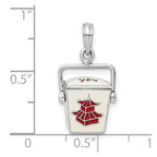 FJC Finejewelers 925 Sterling Silver 3D Moveable Enamel Chinese Takeout Charm 22 x 12 mm