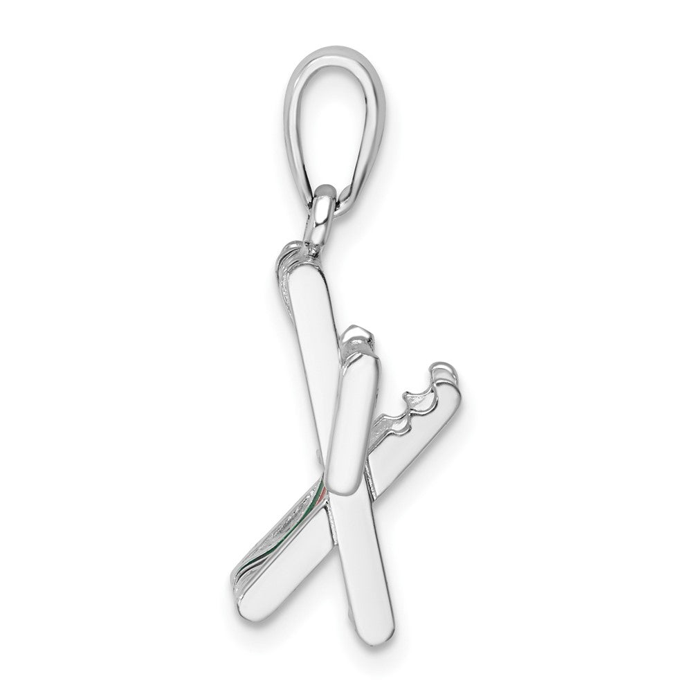 FJC Finejewelers 925 Sterling Silver Rhodium Plated 3D Moveable Enamel Beach Chair Charm 24 x 8 mm