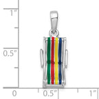 FJC Finejewelers 925 Sterling Silver Rhodium Plated 3D Moveable Enamel Beach Chair Charm 24 x 8 mm