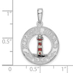FJC Finejewelers 925 Sterling Silver Polished Enamel Hilton Head with Lighthouse Charm 26 x 18 mm
