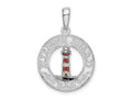 FJC Finejewelers 925 Sterling Silver Polished Enamel Hilton Head with Lighthouse Charm 26 x 18 mm
