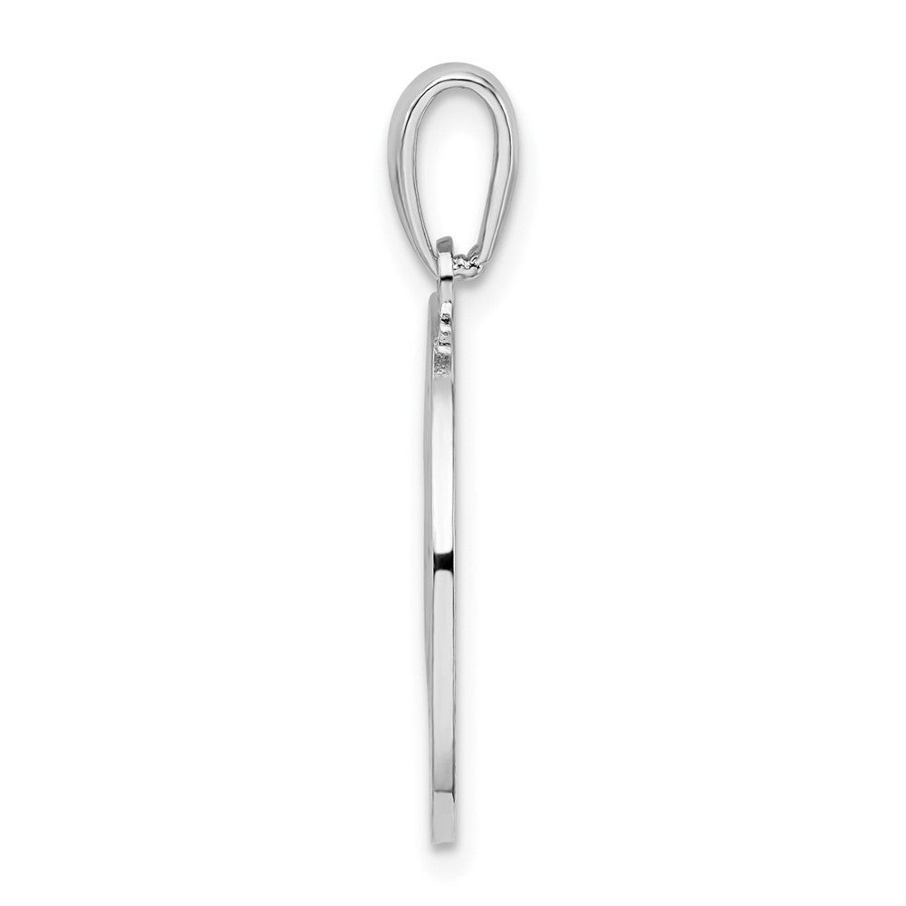 FJC Finejewelers 925 Sterling Silver Rhodium Plated Enamel Traverse CityMI with Wine Charm 26 x 18 mm