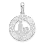 FJC Finejewelers 925 Sterling Silver Rhodium Plated Enamel Traverse CityMI with Wine Charm 26 x 18 mm