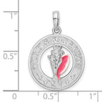 FJC Finejewelers 925 Sterling Silver Rhodium Plated Enameled Turks Caicos with Shell Charm 25 x 18 mm