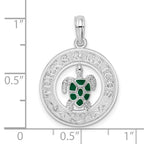 FJC Finejewelers 925 Sterling Silver Rhodium Plated Enameled Turks Caicos with Turtle Charm 25 x 18 mm