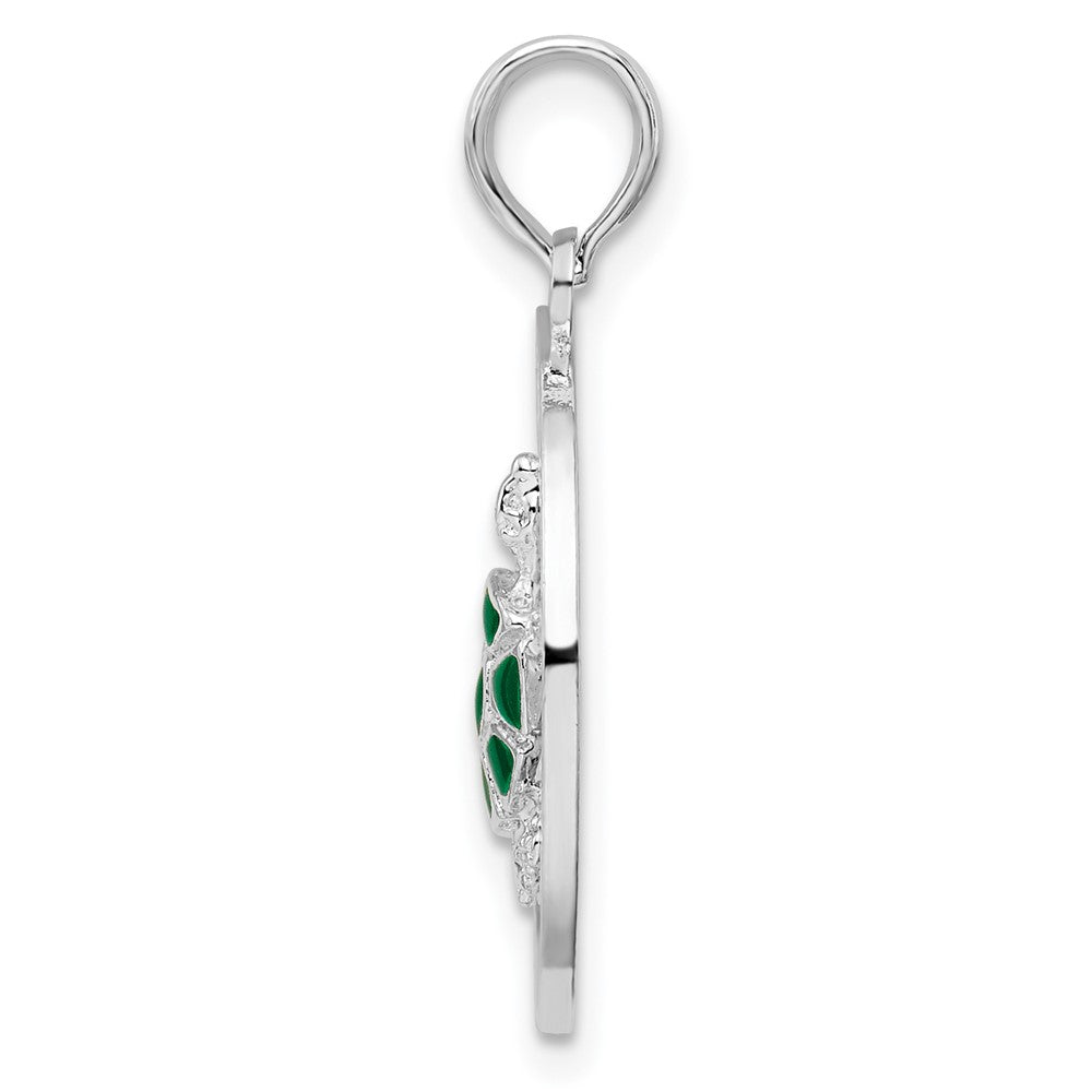 FJC Finejewelers 925 Sterling Silver Rhodium Plated Enameled Turks Caicos with Turtle Charm 25 x 18 mm