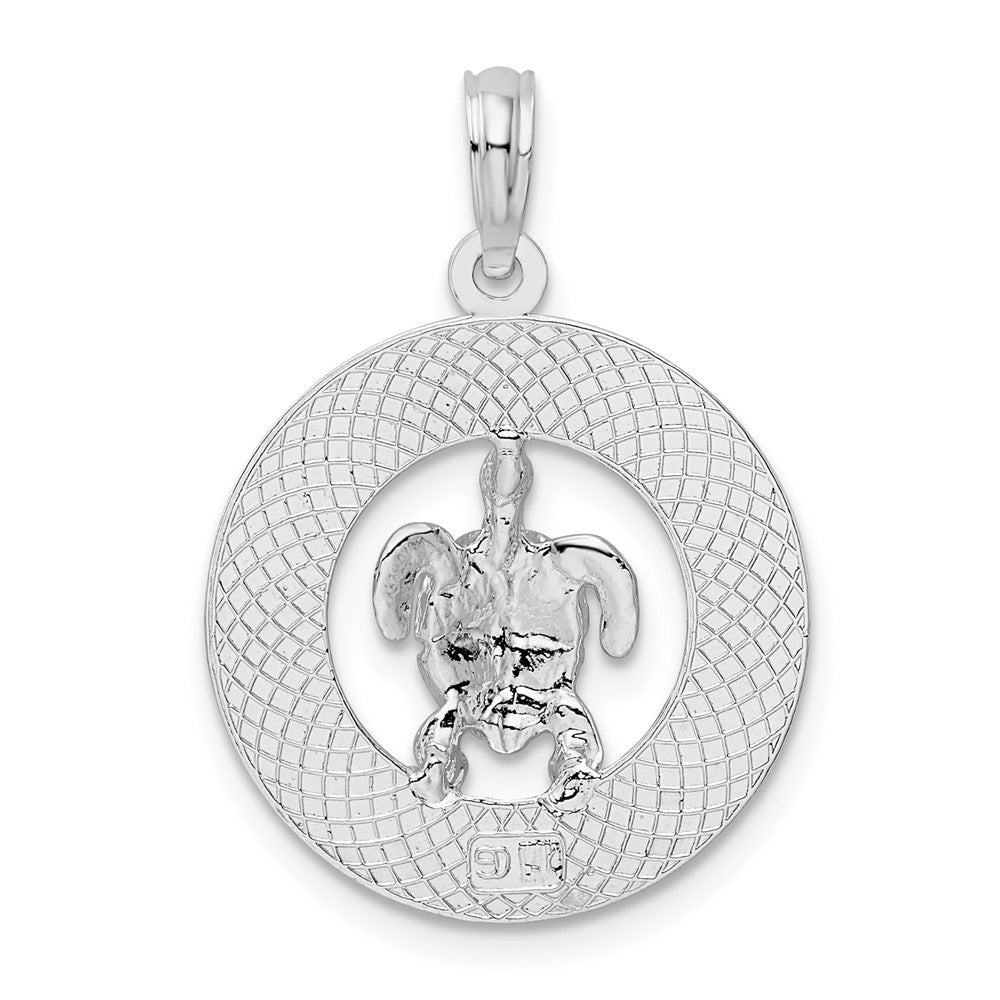 FJC Finejewelers 925 Sterling Silver Rhodium Plated Enameled Turks Caicos with Turtle Charm 25 x 18 mm