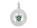 FJC Finejewelers 925 Sterling Silver Rhodium Plated Enameled Turks Caicos with Turtle Charm 25 x 18 mm